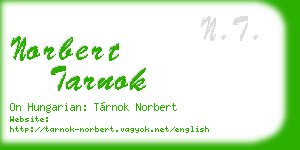 norbert tarnok business card