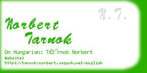 norbert tarnok business card